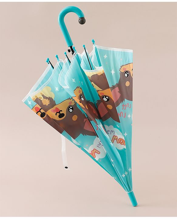 Babyhug Free Size Umbrella with Puppy Print -  Green