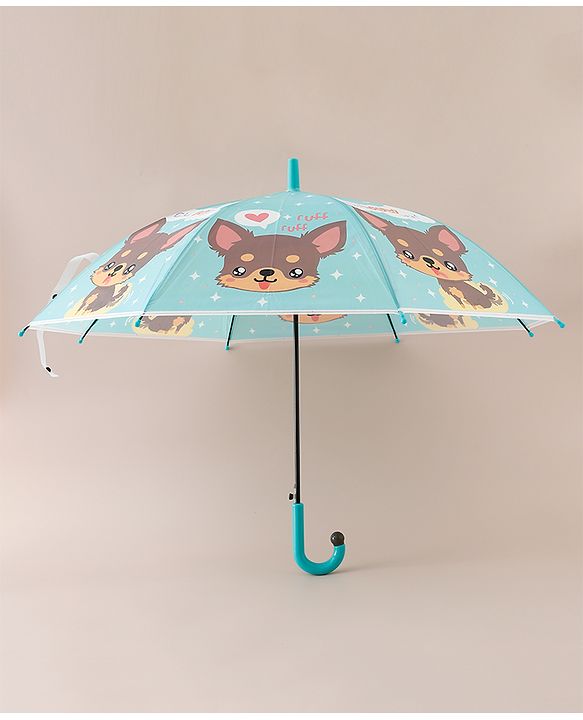 Babyhug Free Size Umbrella with Puppy Print -  Green
