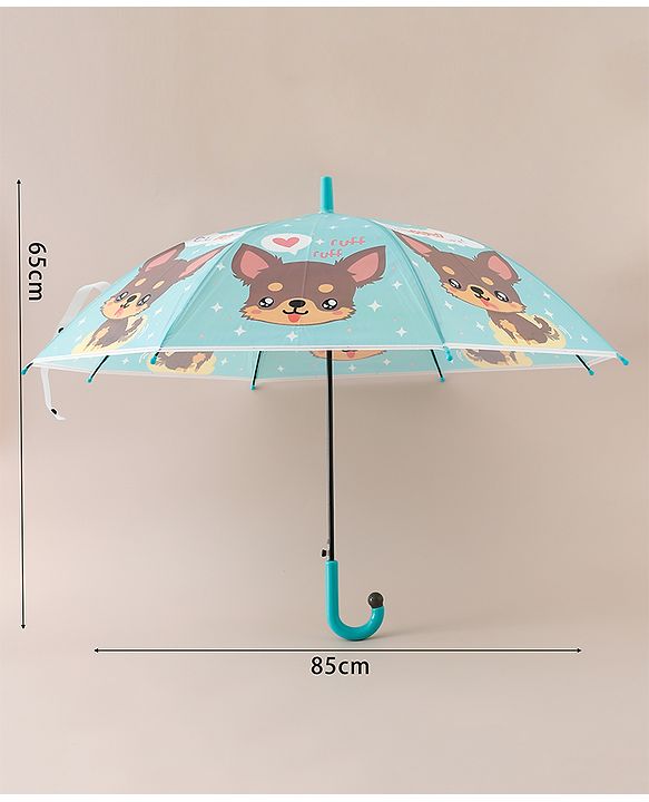 Babyhug Free Size Umbrella with Puppy Print -  Green