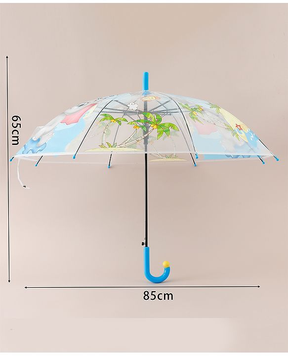 Babyhug Free Size Umbrella with Animal Print - Blue