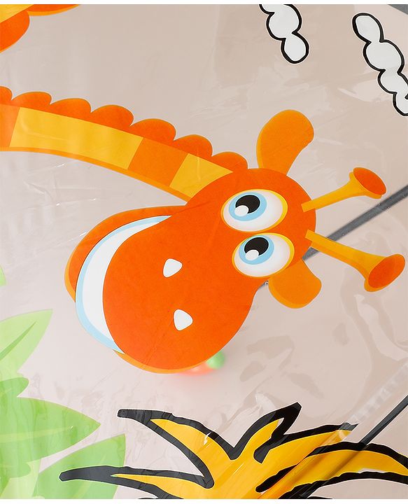 Babyhug Free Size Umbrella with Animal Print - Orange
