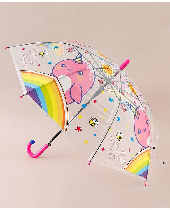 Babyhug Free Size Printed Umbrella - Dark Pink