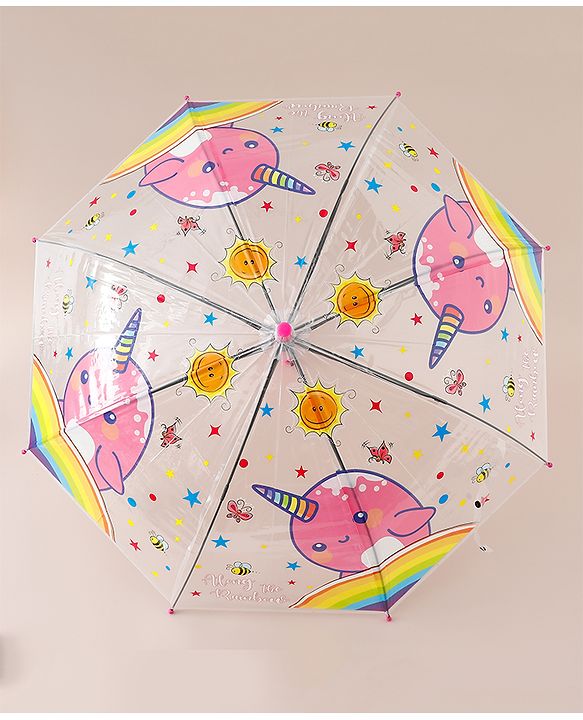 Babyhug Free Size Printed Umbrella - Dark Pink