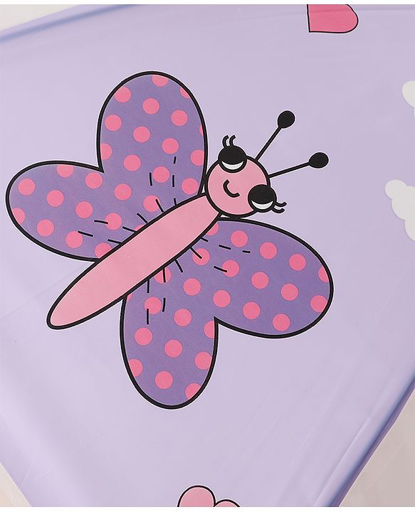 Babyhug Free Size Umbrella with Butterfly Print - Purple