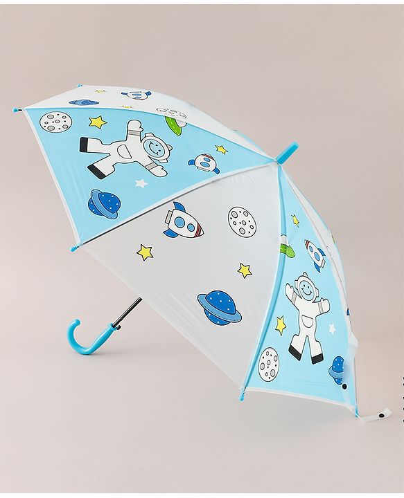 Babyhug Free Size Umbrella with Space Theme Print - Blue