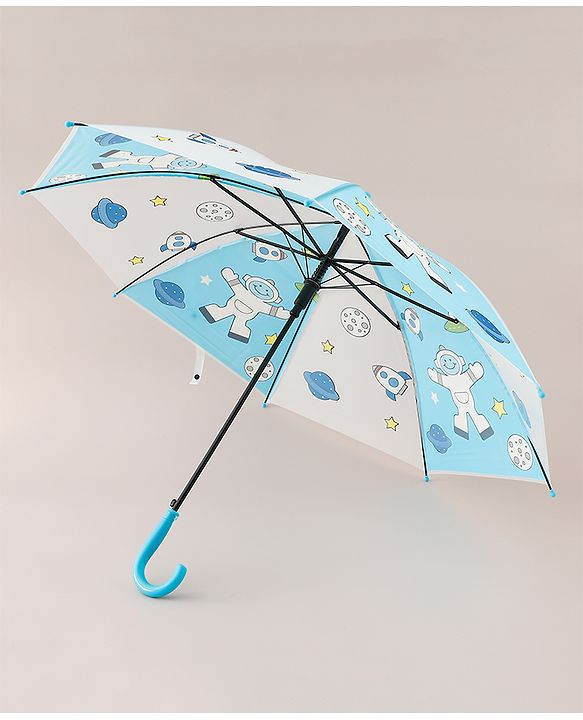 Babyhug Free Size Umbrella with Space Theme Print - Blue