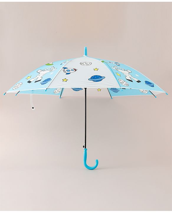 Babyhug Free Size Umbrella with Space Theme Print - Blue