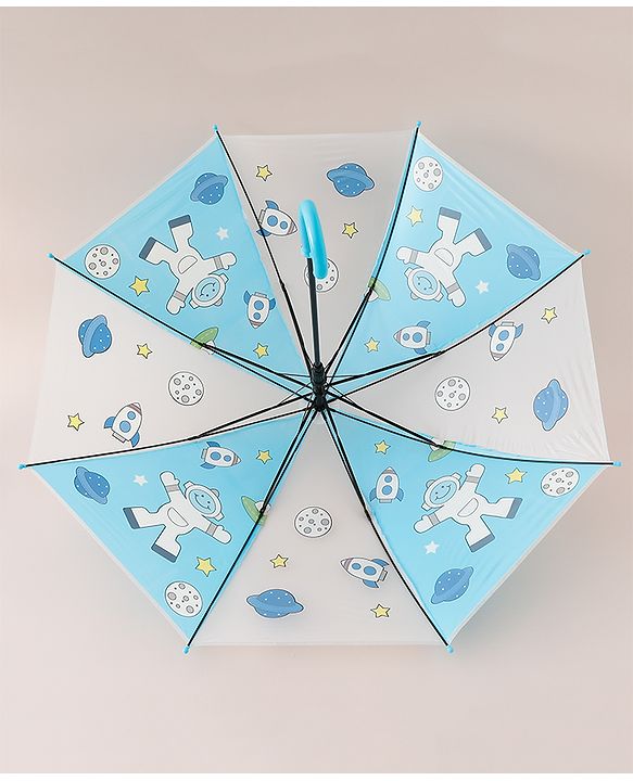 Babyhug Free Size Umbrella with Space Theme Print - Blue