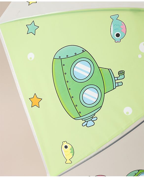 Babyhug Free Size Umbrella with Sea Life Theme Print - Green