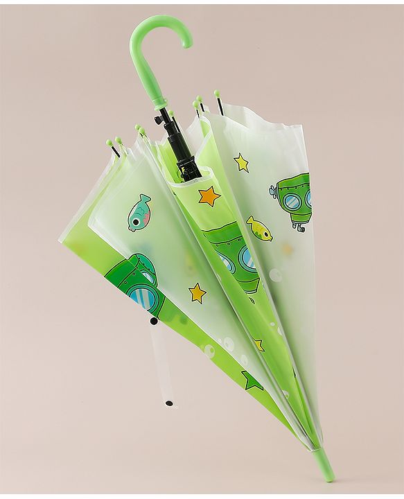 Babyhug Free Size Umbrella with Sea Life Theme Print - Green