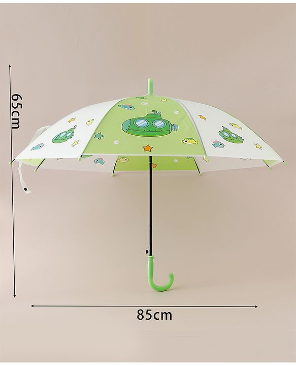 Babyhug Free Size Umbrella with Sea Life Theme Print - Green