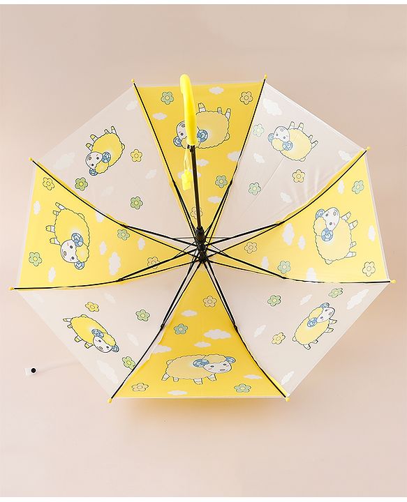 Babyhug Free Size Umbrella with Sheep Print - Yellow