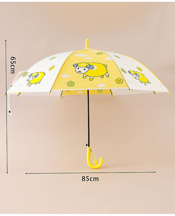 Babyhug Free Size Umbrella with Sheep Print - Yellow