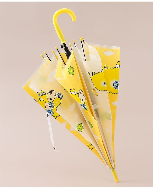 Babyhug Free Size Umbrella with Sheep Print - Yellow