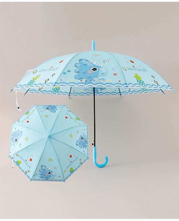 Babyhug Free Size Umbrella with Dino Print - Blue