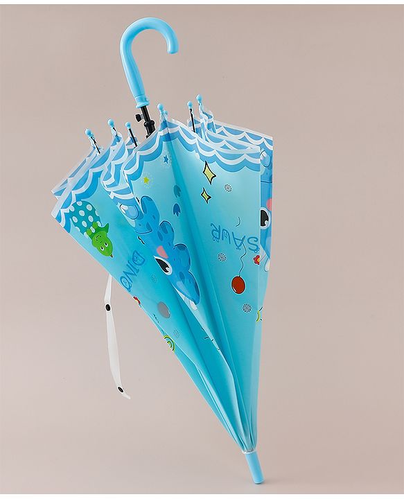 Babyhug Free Size Umbrella with Dino Print - Blue