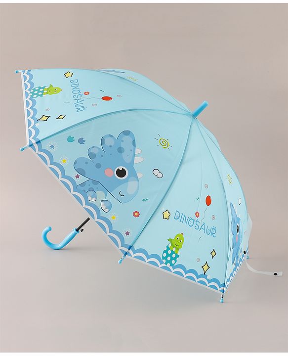 Babyhug Free Size Umbrella with Dino Print - Blue