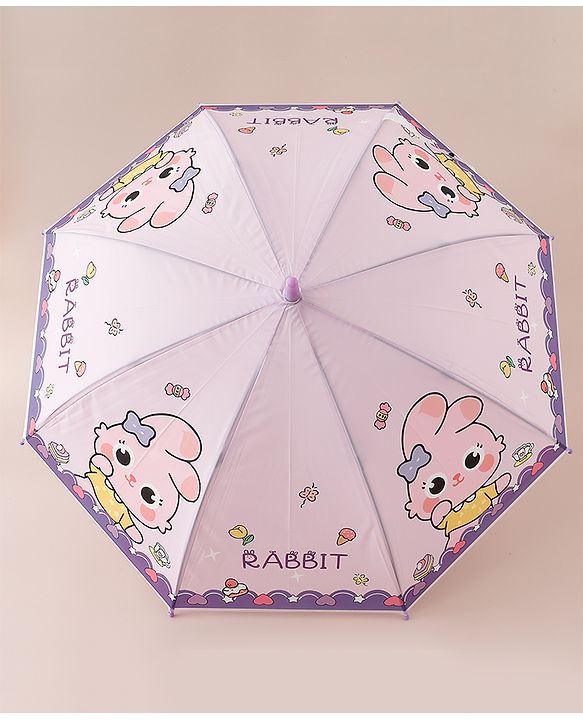 Babyhug Free Size Umbrella with Bunny Print - Purple