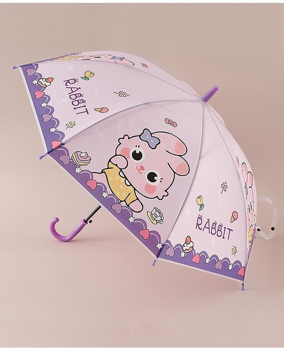 Babyhug Free Size Umbrella with Bunny Print - Purple