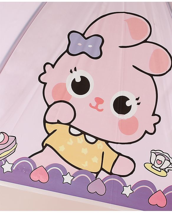 Babyhug Free Size Umbrella with Bunny Print - Purple