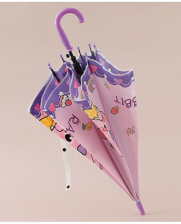Babyhug Free Size Umbrella with Bunny Print - Purple