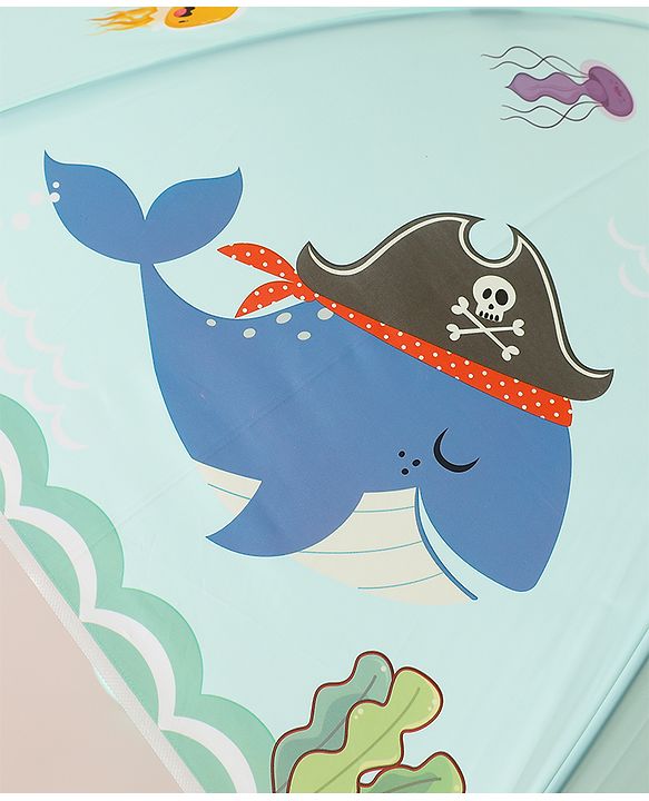 Babyhug  Free Size Umbrellawith Sea Life Theme Print - Light Green