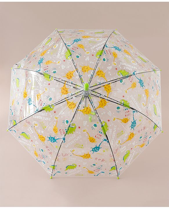 Babyhug Umbrella For Kids With Dino Print Pack of 1 - Green