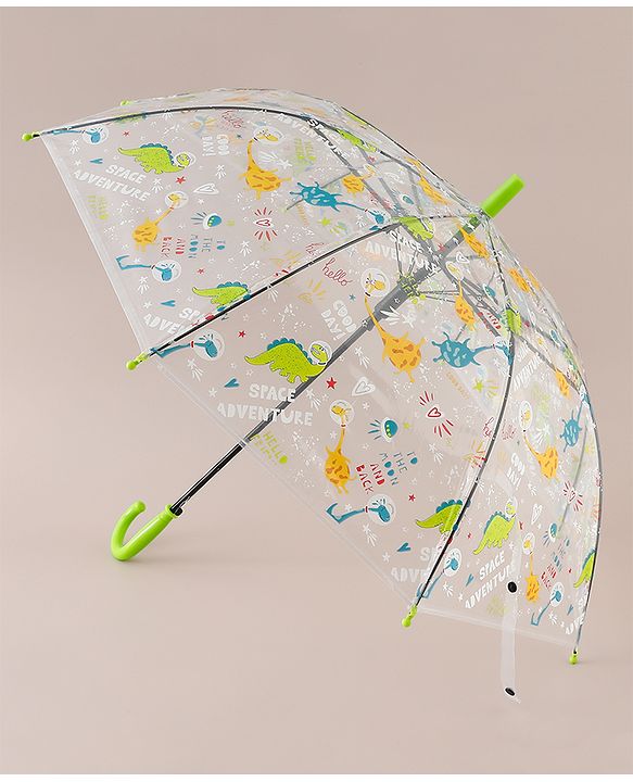 Babyhug Umbrella For Kids With Dino Print Pack of 1 - Green