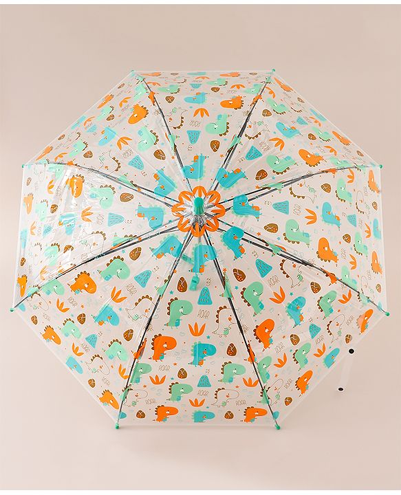 Babyhug Free Size Dino Printed Umbrella - Green