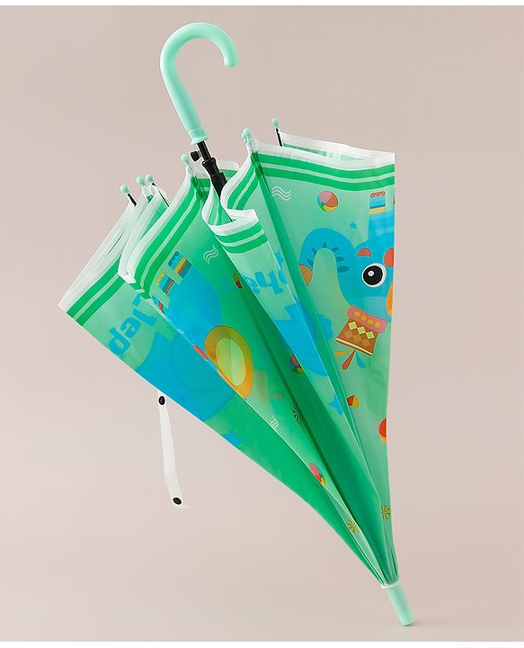 Babyhug Free Size Elephant Printed Umbrella - Light Green