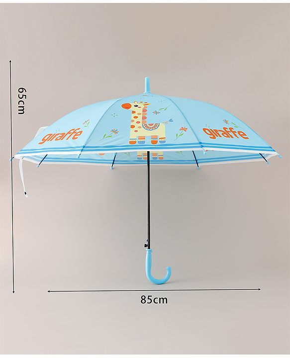 Babyhug Free Size Giraffe Printed Umbrella - Light Blue