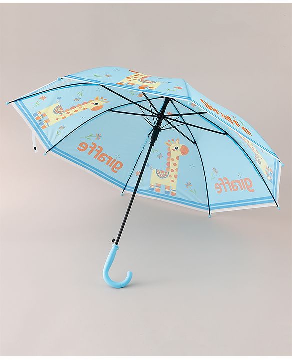 Babyhug Free Size Giraffe Printed Umbrella - Light Blue