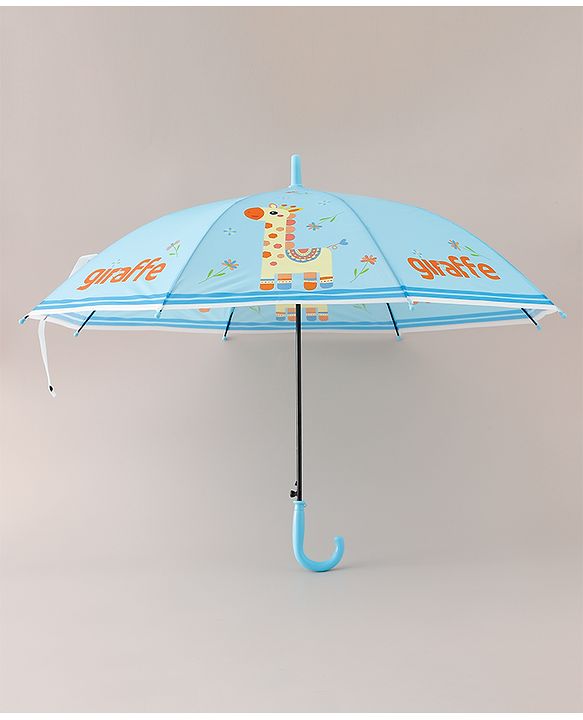 Babyhug Free Size Giraffe Printed Umbrella - Light Blue