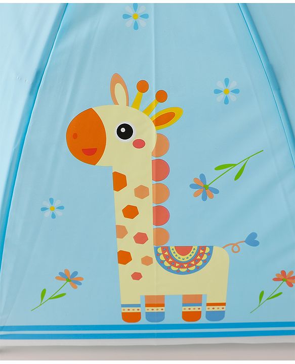 Babyhug Free Size Giraffe Printed Umbrella - Light Blue