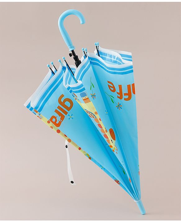 Babyhug Free Size Giraffe Printed Umbrella - Light Blue