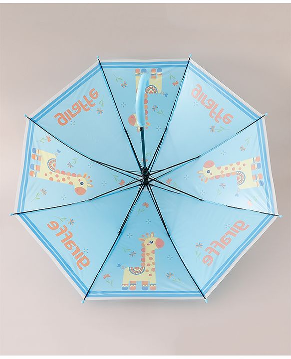 Babyhug Free Size Giraffe Printed Umbrella - Light Blue