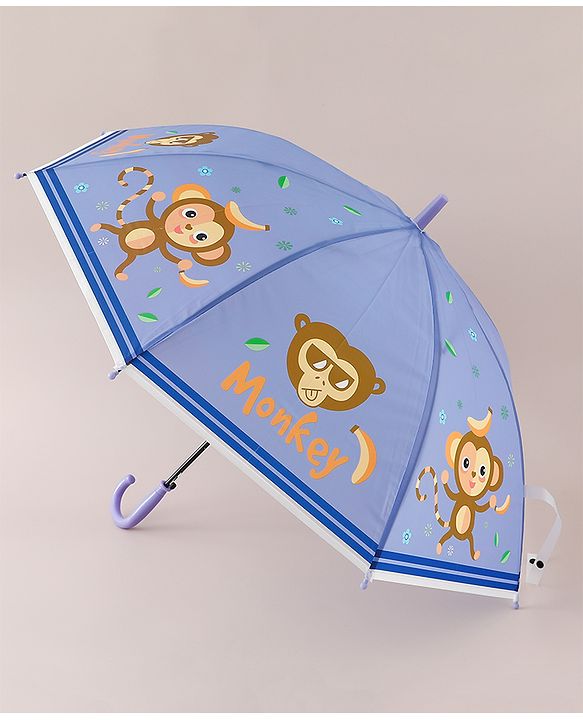 Babyhug Free Size Monkey Printed Umbrella - Purple