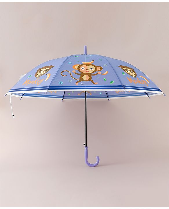 Babyhug Free Size Monkey Printed Umbrella - Purple