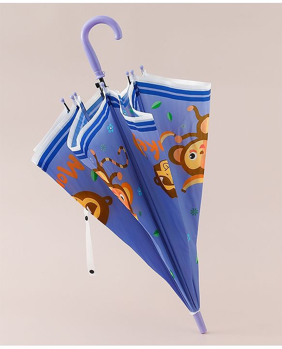 Babyhug Free Size Monkey Printed Umbrella - Purple