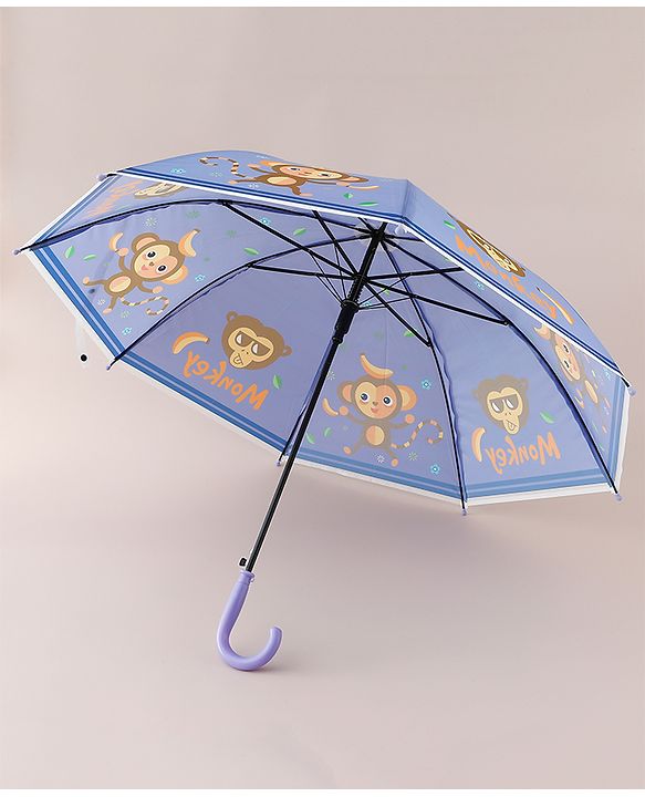 Babyhug Free Size Monkey Printed Umbrella - Purple
