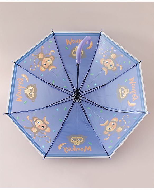 Babyhug Free Size Monkey Printed Umbrella - Purple