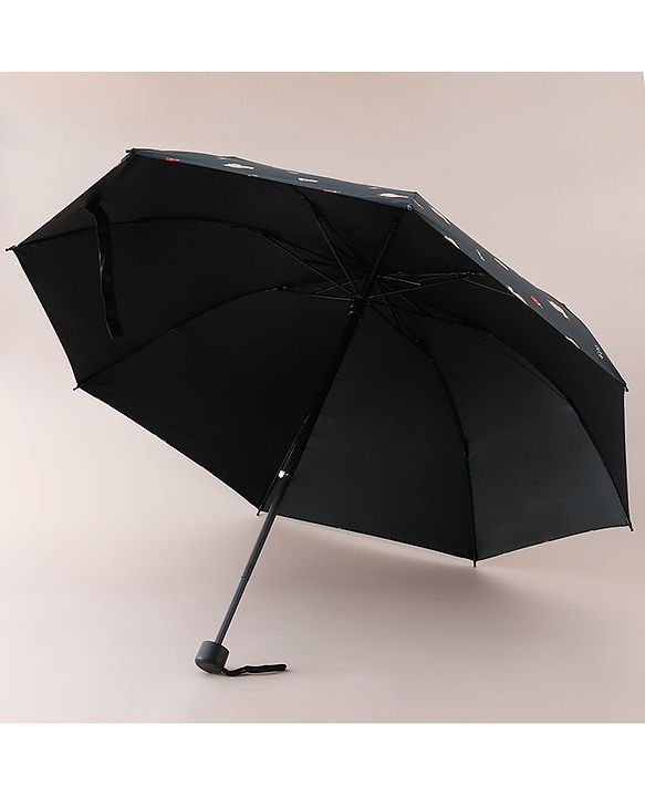 Pine Kids Free Size Animal Printed Umbrella - Black