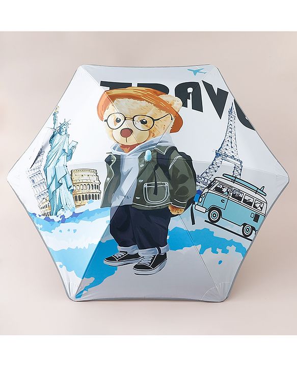 Pine Kids Unisex Umbrella With Bear Travel Print - Multicolor