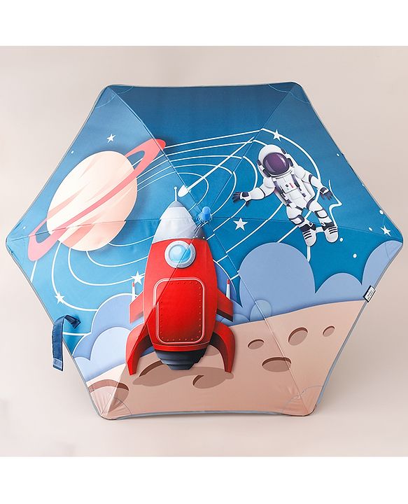 Pine Kids Free Size Space Theme Printed Umbrella - Blue