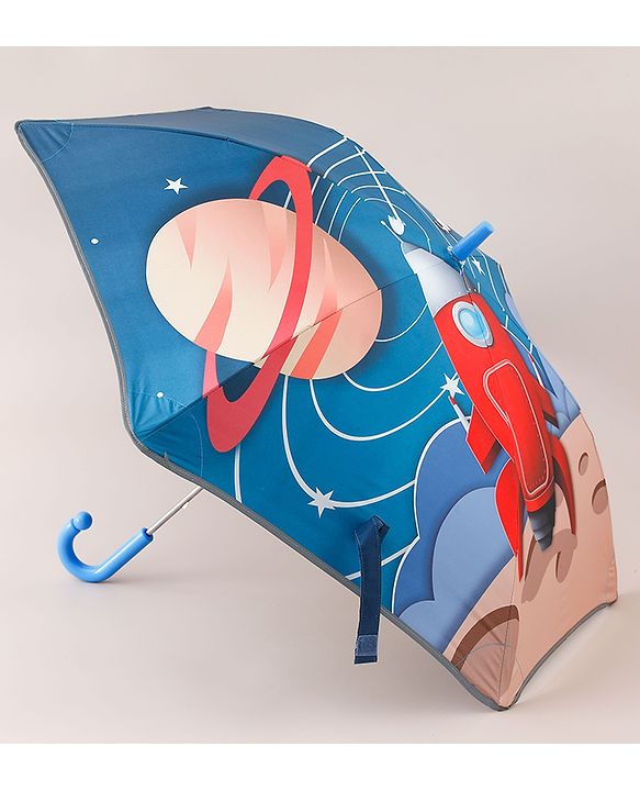 Pine Kids Free Size Space Theme Printed Umbrella - Blue