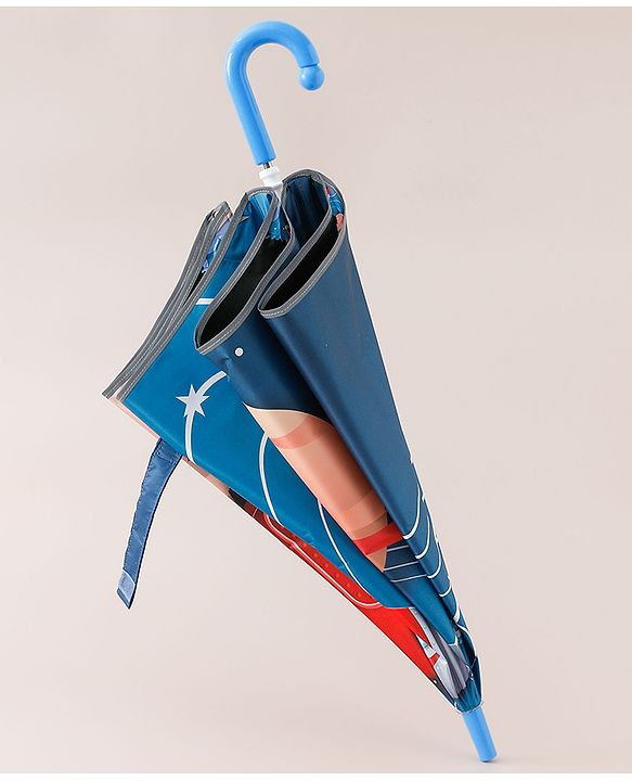 Pine Kids Free Size Space Theme Printed Umbrella - Blue