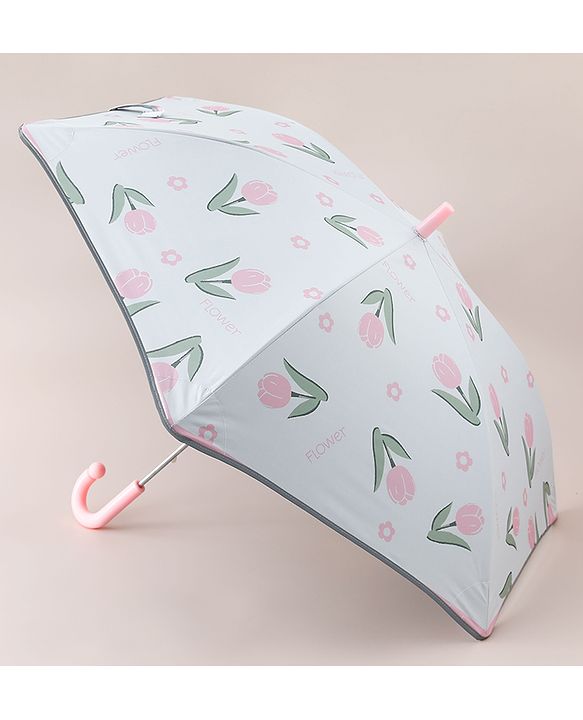 Pine Kids Free Size Floral Printed Umbrella - Pink & Light Blue