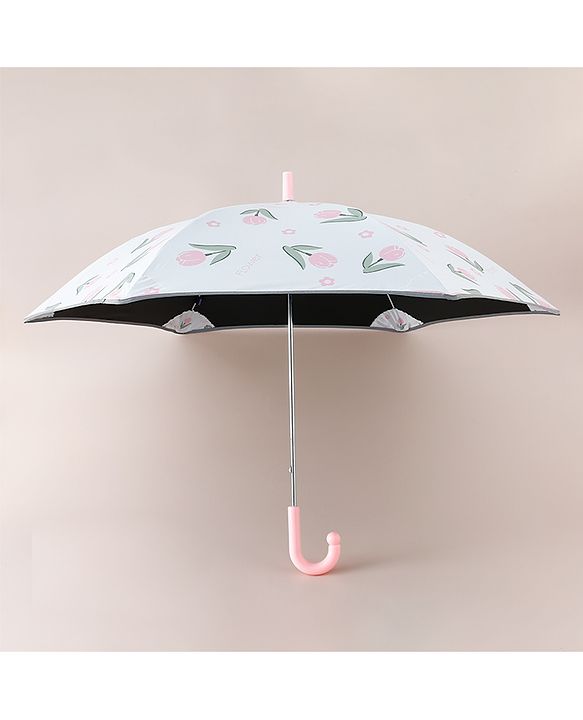 Pine Kids Free Size Floral Printed Umbrella - Pink & Light Blue