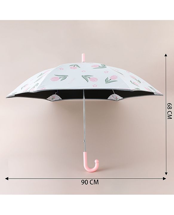 Pine Kids Free Size Floral Printed Umbrella - Pink & Light Blue
