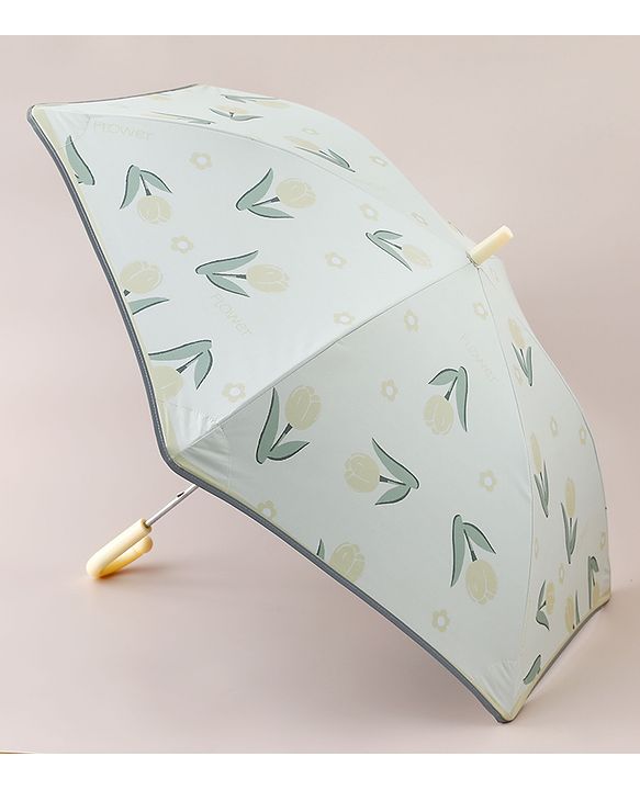 Pine Kids Free Size Floral Printed Umbrella - Yellow & Light Green